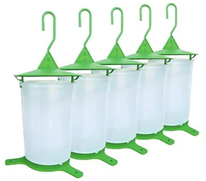 Pack de 5 trampas para avispas asiáticas, avispas y moscas ecológicas y económicas, para colgar y colocar