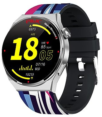Trevi T-FIT 300 CALL, Smartwatch Donna e Uomo con Chiamata Wireless e Gestione Notifiche, Controllo Attività Fisica e Cardiofrequenzimetro da Polso, Resistente all'Acqua IP67, Texture MWC