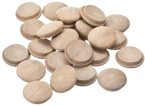 sourcing karta träpluggar, 25 stycken 25 x 20 mm – knapppluggar i bokträ, skruvhålsskydd, dekorativt träskydd för trappstolar, möbler och träarbete