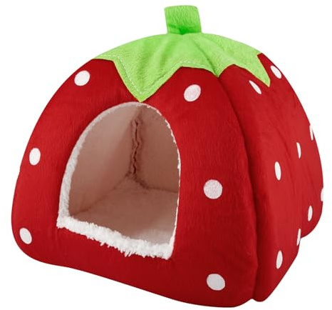 Luckious Pet Tent House - 28 * 26cm Cozy and Portable Mongolian Style Pet Bed, Warm Shelter for Dogs and Cats, Easy to Carry for Indoor and Outdoor Use(Red)