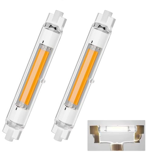 Dvnoua Lampadina R7S LED 118mm Dimmerabile, 30W Equivalente a 300W Alogena, Lampada R7S LED Bianco Freddo 6000K 3000LM, Nessun Sfarfallio, Illuminazione 360°, 2 Pezzi