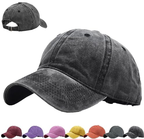 AUNGKWANG Gorra de Béisbol Lavadas Niños, 100% Cotton, Gorras de Béisbol Unisex para Adj Gorra con Visera y Cierre Ajustable, para Casuales Running Beisbols Tenis Golf, Niños y Niñas de 3-8 Años