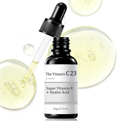 23% Vitamina C Siero Viso, Vitamin C Serum pura 23%, Siero Vit c con Vitamina E e Acido Ialuronico, Migliora la Pelle, Idrata in Profondità, Riduce le Linee Sottili, 20ml
