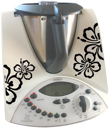 Grafix Aufkleber für Thermomix TM31 Hibiskus schwarz matt