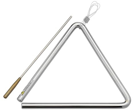 Pearl PET-80 Elite Triangle – 20,3 cm – massive Stahlstäbe – handgebogene Ecken – Schläger und Halter im Lieferumfang enthalten