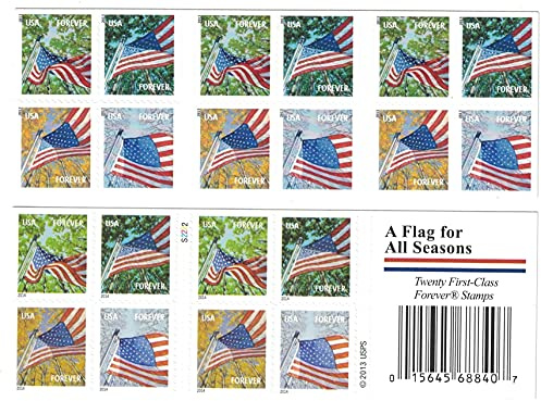 Forever Stamps A Flag for All Seasons - book of 20 postage stamps