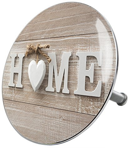 Sanilo Badewannenstöpsel Home, Stöpsel für die Badewannen deckt den kompletten Abflussbereich ab, universal mit Motiv