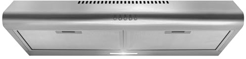 COSMO COS-5MU30 30 in. Delta Collection Ducted Under Cabinet Range Hood, Button Controls, Reusable Filters, LED Lights, Stainless Steel
