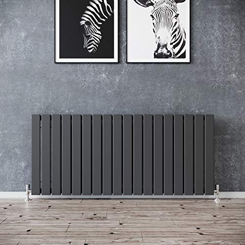 ELEGANT 600 x 1360 mm Horizontal Column Radiator Single Flat Panel Anthracite Designer Radiators