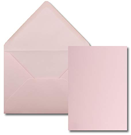 FarbenFroh by GUSTAV NEUSER 25 Stück Karte mit Umschlag Set - Einzel-Karten Din A5-14,8 x 21 cm rosa mit Brief-Umschlägen Din C5-15,4 x 22 cm rosa - Nassklebung