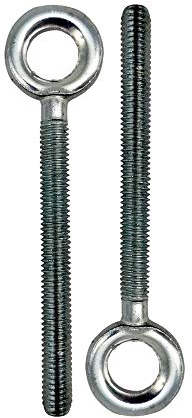 DOJA INDUSTRIAL | Perno de anillo | Tornillos de anillo M8 de acero galvanizado | M8 x 60 | Pack 10 | Rosca completa para fijación y suspensión | Apto para hogares, oficinas, hoteles y otros lugares