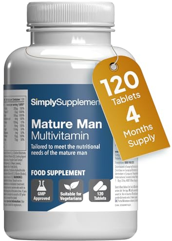 Multivitamins for Mature Men | 20 Essential Nutrients & Specialist Ingredients | Supports Overall Health & Wellbeing | 120 Tablets - 4 Months' Supply | Manufactured in The UK