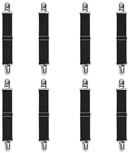 8pcs Adjustable Boot Straps Pant Stirrups Clips Boot Clips for Women and Men Motorcycle Biker Smooth Jeans Trousers Bed Sheets, Mattress Covers,Curtain and Seats Cushion