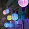 Festive Lights - 2.7m Solar Pastel Chinese Lantern String Lights with 10 LEDs - Outdoor Waterproof Garden Patio Decoration, Nylon Material, IP44 Rated - Party Lighting for Summer Evenings & Events