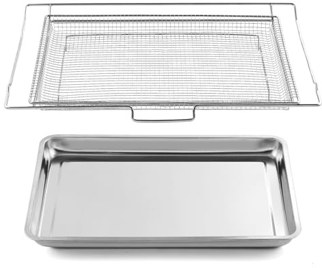 Allstare LRAL302S Air Fryer Tray Replacement for LG Oven Parts 304 Stainless Steel LG Air Fryer Basket LRAL303S 24.6’’ x 16.1’’ LG Oven Air Fryer Rack Stove Range Oven Parts Oven Shelf 1 Set