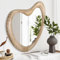 HLFMVWE Irregular Wall Mirror, Asymmetrical Mirrors, Large Wall Mounted Framed Bathroom Unique Vanity Mirror, Irregular Dressing Mirrors for Bedroom Living Room Entryway, 50 x 40cm Crude Wood