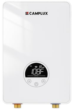 CAMPLUX Tankless Water Heater Electric 4.5kW 110~120V Small Instant Hot Water Heater, Point-of-Use, Save Space for Sink Wall Mounted LED Digital Display CSA Certified TE05