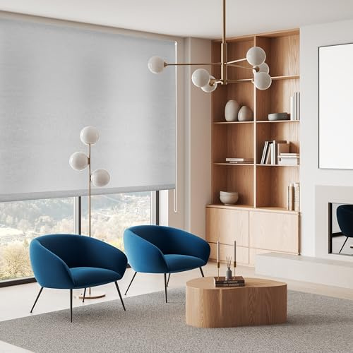 Blindecor Ara | Estor Enrollable translúcido Liso - Gris Steel, 120 x 175 cm (Ancho por Alto) | Tamaño de la Tela 117 x 170 cm | Estores para Ventanas