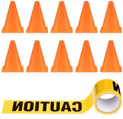 Coni Di Segnalazione In Plastica Completo Set - 11 Pezzi Strumenti Per Festa Di Compleanno Costruzione, Birilli, Cinesini Calcio, Coni Allenamento, Coni Pieghevoli, Cordino Da Calcio