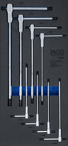 BGS 6081 | Werkstattwageneinlage 1/3: Schraubendreher-Satz mit T-Gleitgriff | Innensechskant | 2-10 mm | 8-tlg.