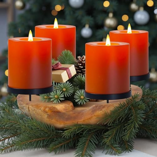 Homecall Adventskranz Modern Kerzenhalter Adventskranz Holz Mit 4 Kerzenpicks Adventsgesteck Schlüsselschale Adventskranz Teelichter Holzschale Ø ca. 20cm Teakschale (Ohne Kerzen und Dekorationen)