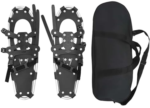 vidaXL 3 i 1 snöskor Silver och svart 25 tum Aluminium och HDPE, Trädgård och terrass, Justerbar snöutrustning, Vinter sportutrustning, Utomhusvandring kit, Kyla klimat tillbehör, Trekking kit