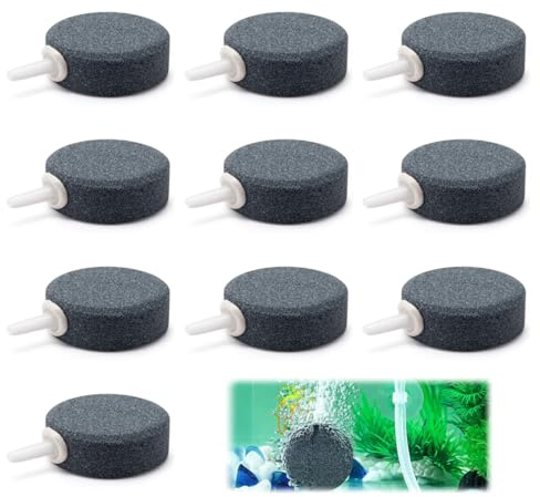 ZORTVUL 10 Pezzi Pietra Aerea Per Acquario,Disco Di Pietra Ad Aria,Diffusore Di Ossigeno,Bolla Diffusore Strumento Rilascio,Per Acquari,Pesce,Serbatoio Nano Pompa Ad Aria