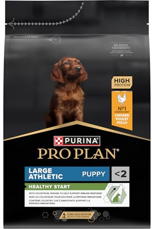 Pro Plan Purina Comida Seco para Cachorro Grande Atlético con Optistart, Sabor Pollo - 3 Kg