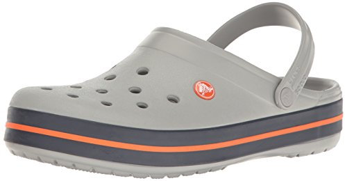Crocs Unisex Erwachsene Crocband Clog Clog, Light Grey/Navy, 36/37 EU