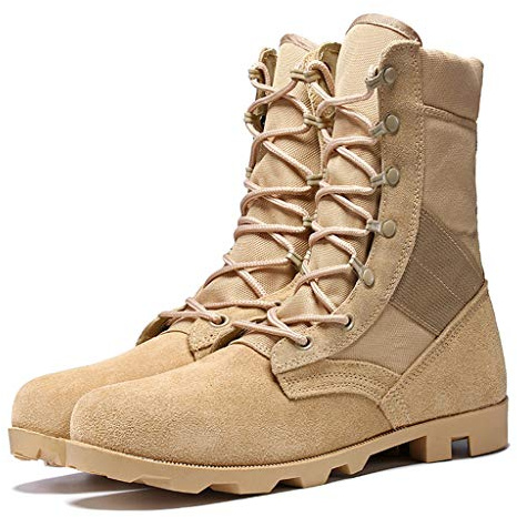 Stivali da combattimento degli uomini,Outdoor Jungle Deserto tattico militare Boots High-top scarpe da trekking impermeabili,Beige- 40/UK 7/US 7.5