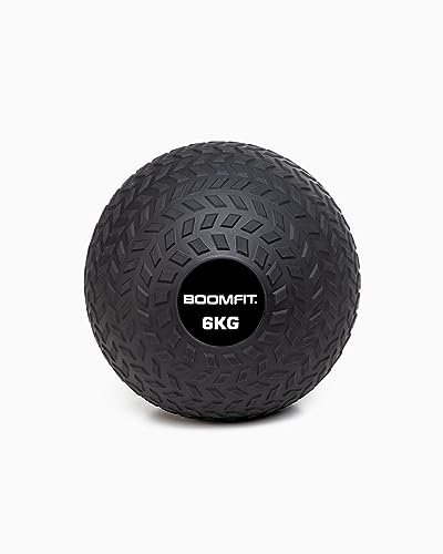 BOOMFIT Medecine Ball 6kg | Balle Lestée Anti-Rebond pour Crossfit et HIIT | Poids Crossfit Haute Adhérence pour Core et Puissance | Idéal pour Home Gym et Box