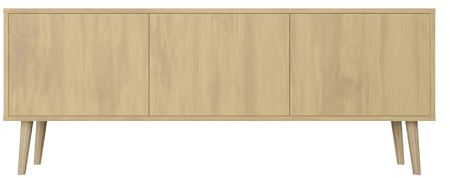 Healancy Biomedical TV Schrank mit Türen - Kommode - Fernsehschrank - Lowboard - Fernsehtisch - Wohnzimmer Möbel - Board mit Stauraum - Tisch - Sideboard - Fernsehrregal - Tv-Schrank Riva-Eiche