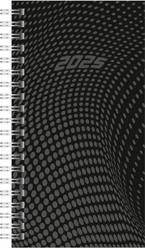 rido/idé Taschenkalender Modell Timing 2 (2025), 2 Seiten = 1 Woche, A6, 176 Seiten, PP-Einband, schwarz
