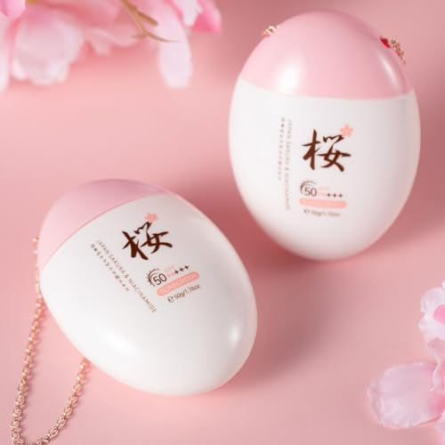 LAIKOU Sakura Moisturizing Sunscreen SPF 50+ PA+++, 50g (Pack of 2)