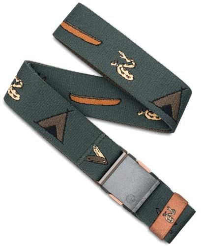 Arcade Belts A2 Unisex Adventure Belt: Heavy Duty Stretch, Metal Free Buckle, Get Outside - Jalapeno/Bay, Standard (Up to 40); 1.5 Wide