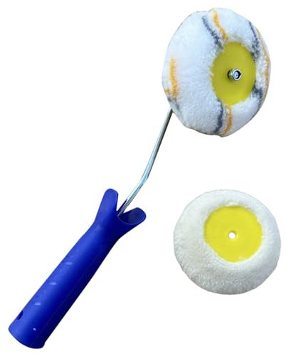 Corner Painting Tool - Dense Bristles Edger, Drywall Corner Roller | Comfortable Handle Paint Roller Brush | Small Paint Decoration Tool for Walls Ceilings Corners Eaves Edges, Blue, 11x2in