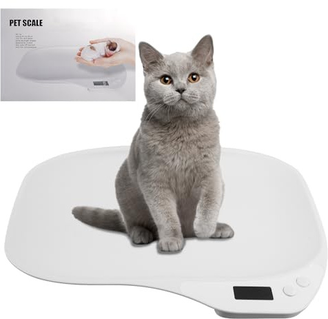 Báscula digital para mascotas, escala de 15 kg (± 1 gramo), báscula para animales pequeños, mini báscula con pantalla LCD, báscula digital para bebés, báscula electrónica de cocina, para gatitos