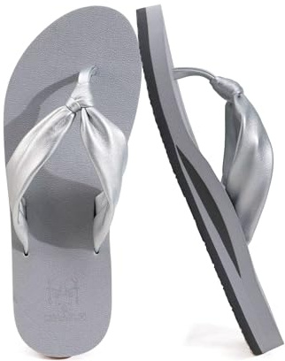 KuaiLu Infradito Donna Comfort Yoga Mat Perizoma Leggero Confortevole Pantofole da Bagno in Pelle Spiaggia Estiva Sandali Ortopedici Antiscivolo Interno Esterno Grigio 38