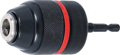 BGS 74470 | Mandrino a serraggio rapido | versione in metallo | attacco esagono esterno 6,3 mm (1/4) x 20 UNF | 1,5 - 13 mm