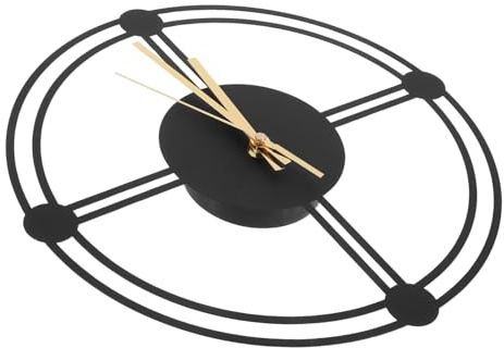 Toyvian Reloj de Pared de Hierro Forjado Resistente Intemperie para Jardín y Cocina Diseño Minimalista y Silencioso de Fácil Instalación