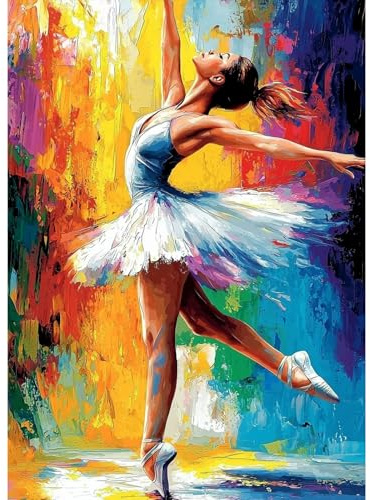 MAXBYE Diamond Painting Kits for Adults, DIY Ballet Dancer Diamond Art Kits Round Full Drill for Beginner, Colorful Crystal Cross Stitch Gem Art Craft for Home Wall Decor Gifts 30x40cm