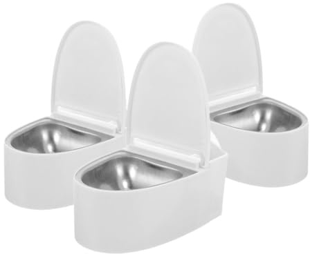 Ipetboom Cenicero de Pared Creativo para Baño y Hogar con Tapa, Fácil de Limpiar y Montar, Diseño Distintivo en Acero Inoxidable y PP, Paquete de 3 Unidades