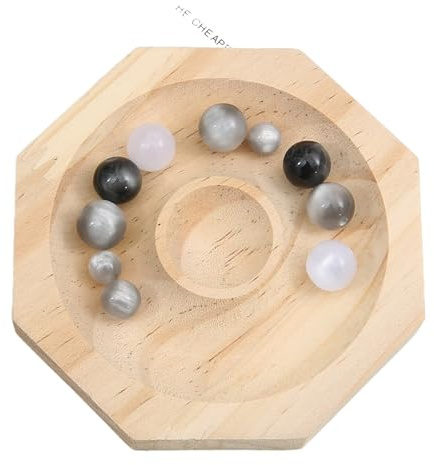 BFLCWSTD Pärlbräda trä gör-det-själv-armband designplatta, smycketillverkning, displayarrangör, pärlbräda, bordsstorlek, mätverktyg för urtavlan (Octagonal 9,5 cm)
