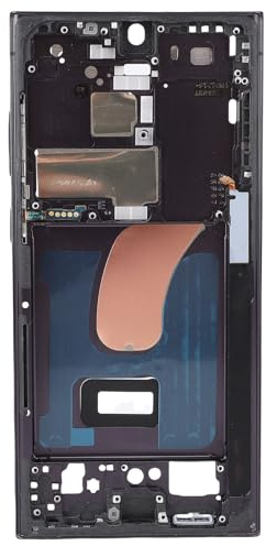 Jiawu Byte Av Telefon Mellanram Sömlös Passform för S23 Ultra 5G med Installationsverktyg Premium Metallkonstruktion (Svart)