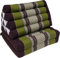 GURU SHOP Thaikissen, Dreieckskissen, Kapok, Tagesbett mit 2 Auflagen - Braun/grün, 30x50x120 cm, Asiatisches Sitzkissen, Liegematte, Thaimatte