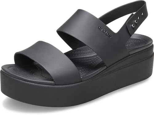 Crocs Brooklyn Low Wedge, Sandali Donna, Black/Black, 41/42 EU