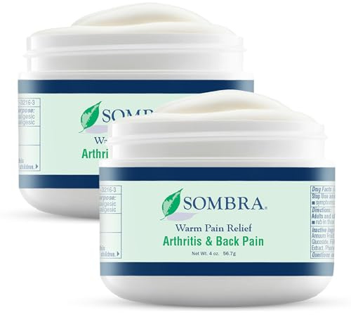 Sombra Warm Pain Relief Gel, Warm Relief for Arthritis and Chronic Pain Pre-Workout Muscle Rub Vegan Formula Free of Artificial Fragrances, Dyes, NSAIDs, Wax, Petroleum, Alcohol - 4oz (2 Pack)