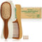 COM-FOUR® Ensemble de soins capillaires de qualité supérieure 2 pièces, brosse à palette et un peigne à coiffer en bambou, brosse à cheveux et peigne à coiffer (2 parties Peigne + pinceau)