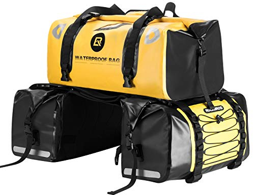 ROCKBROS Double Large Motorcycle Pannier Bag Luggage Saddle Bag Waterproof Motorcycling Rear Seat Carrier MTB Travel Bag Seat Trunk Motorcycle Bags PVC Double Saddlebags Large Capacity