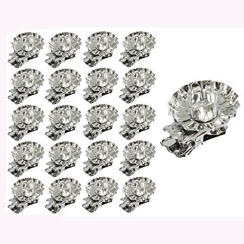 20 x Baumkerzenhalter Clip aus Metall Ø 40 mm - Kerzenhalter Weihnachtsbaum - Weihnachtbaumkerzenhalter - Kerzenhalter für Christbaum Farbe Silber, Größe 20er